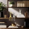 Goodsright Decor 3-Piece Rabbit Decor Sculptures - Home, Office, Living Room, Bedroom - Accents, Decorations, Figurines - Small Statues for Bookshelf, Desk - Ideal Gifts (Gold, Silver, White)