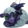 Goodsright Decor Purple Baby Dragon Hatching from Egg Christmas Tree Ornament