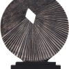 Goodsright Decor Black and Gold Home Decor Sculpture, Above Kitchen Cabinet Decor Aesthetic, Living Room Decor Round Statue Medallion, Center Pieces Decoration for Table - Ideal, Bedroom, Office Desktop Decor