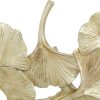 Goodsright Decor Polystone Floral Handmade Decorative Sculpture Home Decor Statue with Black Block Base, Accent Figurine 18" x 4" x 17", Gold