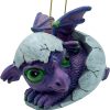 Goodsright Decor Purple Baby Dragon Hatching from Egg Christmas Tree Ornament