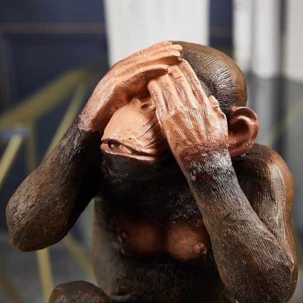 Goodsright Decor 3 Monkey Statues-Hear No Evil See No Evil Speak No Evil 3 Wise Monkeys Sculpture For Home Decorations,Large Monkey Statue Office Decor For Men,Decoration Ornaments For Living Room,Shelf,Gifts,