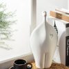 Goodsright Decor White Ceramic Sculpture - Home Decor Statue for Serenity, Modern Art Table Top Decoration - Aesthetic Figures Ornaments for Living Room, Bedroom, Office, Shelf, Abstract Style Gifts