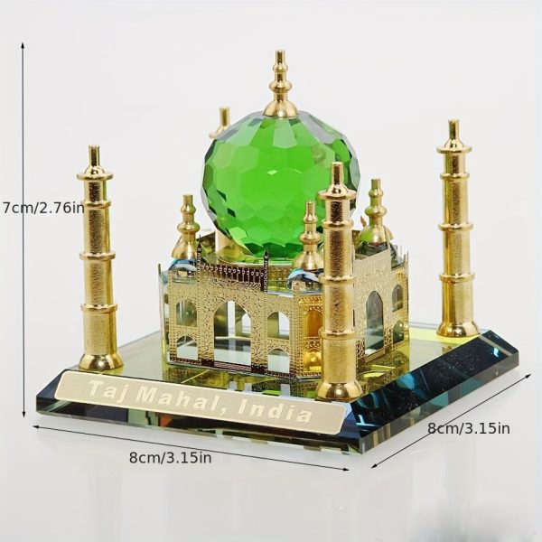 Goodsright Decor Taj Mahal Collectible Building Figurine - Art Deco Style, Religious Theme, Metal and Crystal Construction, Tabletop Mounting, Independence Day Occasion, Suitable for Ages 14+ - No Electricity Required