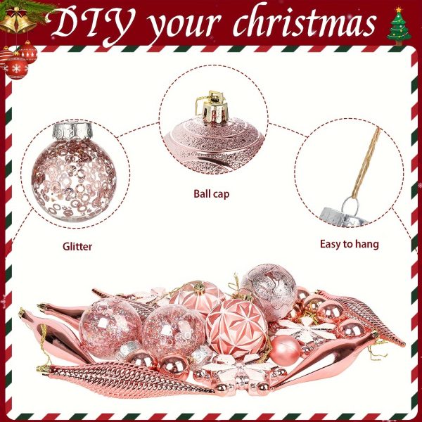 Goodsright Decor 40-Piece Christmas Decoration Set - Vibrant Balls, Ice Cones, and Snowflake Pendants for Magical Tree Display and Holiday Party Decor - Exclusively Designed for the Festive Season
