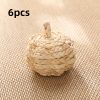 Goodsright Decor 6 Pcs Twisted Straw Pumpkins: Festive Christmas Tree Ornaments, Thanksgiving Decor, Creative Gifts - No Electricity Required