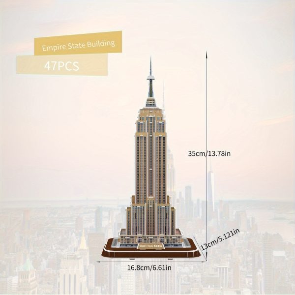 Goodsright Decor Empire State Building 3D Puzzle Diorama Kit - Architectural Model for Adults, DIY Handmade Assembly, Educational Birthday & Holiday Gift