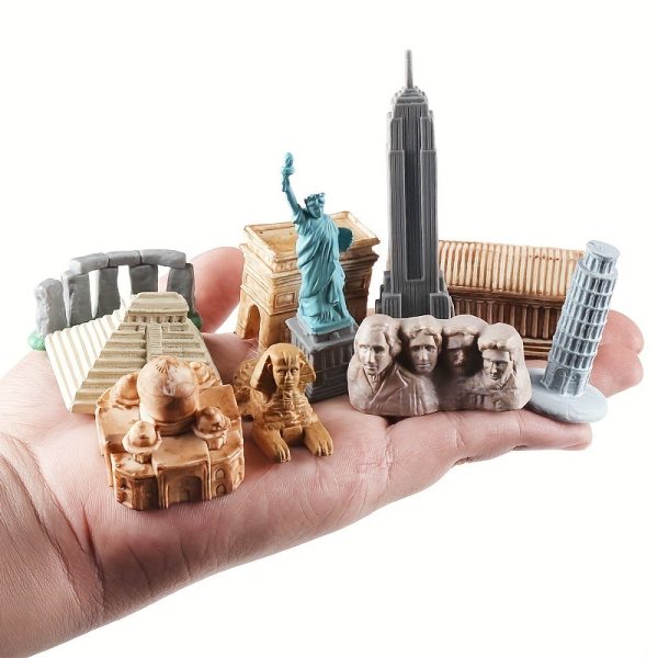 Goodsright Decor 17pcs Baby Montessori Building Model, Simulation Landmark, Great Wall, Colosseum, Eiffel Tower, Education Toy, Gift For Halloween, Thanksgiving, Christmas