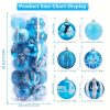 Goodsright Decor Christmas Balls Ornaments, 24pcs 6 Kinds of Patterns Shatterproof Christmas Tree Decorations, 6cm Small Christmas Ball Ornaments for Xmas Tree Holiday Wedding Party Decoration - Blue
