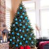 Goodsright Decor Christmas Balls Ornaments, 24pcs 6 Kinds of Patterns Shatterproof Christmas Tree Decorations, 6cm Small Christmas Ball Ornaments for Xmas Tree Holiday Wedding Party Decoration - Blue