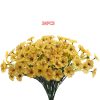 Goodsright Decor 24pcs, Yellow Plastic Artificial Spring Violets Outdoor Faux Greenery Silk-Printed Small Daisy Fake Flowers, Decorative Props For Hotel Indoor And Outdoor Corridors Doorway Window Displays