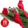 Goodsright Decor 3/6/12PCS Lifelike Artificial Cardinal Red Birds - Clip-On Christmas Tree Decorations - Durable, Seasonal Charm for Home, Office, Festival, & Party Decor