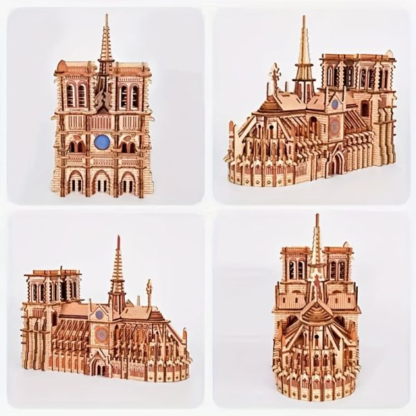 Goodsright Decor Puzle de Madera Notre Dame de Par??s 239pcs - Rompecabezas Educativo 3D, Kit de Artes Creativas - Regalo Ideal para Fiestas (28.7cm x 12cm x 22cm)