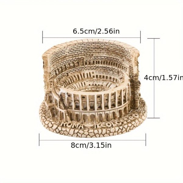 Goodsright Decor 1pc Exquisite Mini Roman Colosseum Ornament - Intricately Crafted Resin Statue Art for Bookshelf Home Living Room Office Cabinet Decor - Perfect for Valentines Day Christmas New Year Bonsai Sand Plate Decor