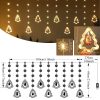 Goodsright Decor 1 Set, Christmas LED Fairy Lights, 120LED 9.8FT, Holiday Light, Curtain Light, Hanging String Lighting With Snowflake, Tree Shaped Ring Decorations, Christmas Window Curtain Lights Ornament, Indoor Hanging Lights With Remote Control