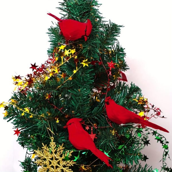 Goodsright Decor 3/6/12PCS Lifelike Artificial Cardinal Red Birds - Clip-On Christmas Tree Decorations - Durable, Seasonal Charm for Home, Office, Festival, & Party Decor