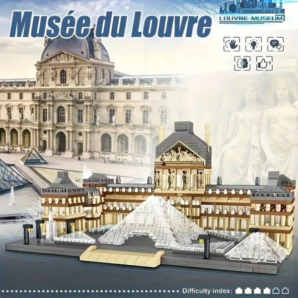 Goodsright Decor Louvre Replica 3377pcs Building Blocks - Educational DIY Model Kit for Adults | Stress-Relief 3D Puzzle | Collector's Display Set