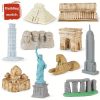 Goodsright Decor 17pcs Baby Montessori Building Model, Simulation Landmark, Great Wall, Colosseum, Eiffel Tower, Education Toy, Gift For Halloween, Thanksgiving, Christmas