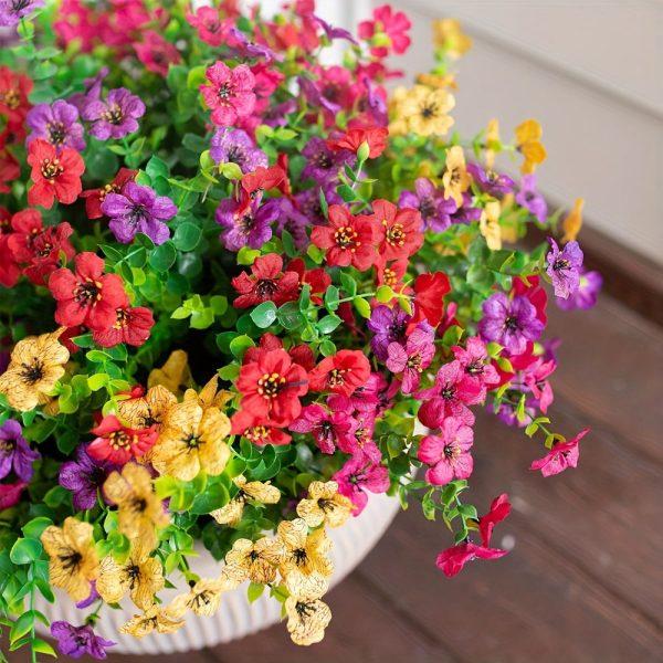 Goodsright Decor 12-Piece Uv-Resistant Artificial Daisies & Eucalyptus - Vibrant Faux Flowers For Outdoor Decor, Perfect For Porch, Patio, Window Boxes & Home Gardens