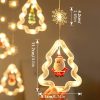 Goodsright Decor 1 Set, Christmas LED Fairy Lights, 120LED 9.8FT, Holiday Light, Curtain Light, Hanging String Lighting With Snowflake, Tree Shaped Ring Decorations, Christmas Window Curtain Lights Ornament, Indoor Hanging Lights With Remote Control