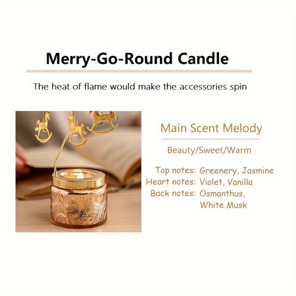 Goodsright Decor 1pc Dreamy Rotating Candlestick, Rotating Carousel, Relief Bottle Configuration, Aromatherapy Candle Combination, Romantic Atmosphere Decoration, Aromatherapy Accessories Decoration