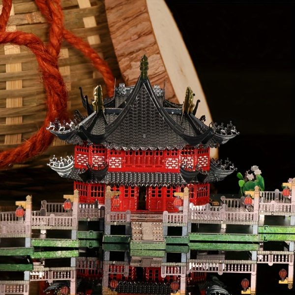 Goodsright Decor Yu Garden Zigzag Bridge 3D Stereoscopic Puzzle DIY Assembly Model Creative All-Metal Ornament
