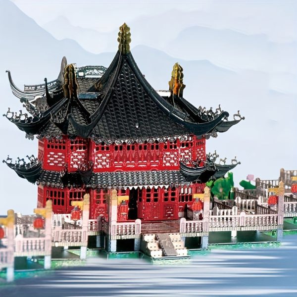 Goodsright Decor Yu Garden Zigzag Bridge 3D Stereoscopic Puzzle DIY Assembly Model Creative All-Metal Ornament