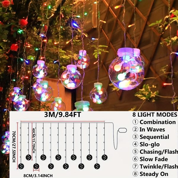 Goodsright Decor 1pc Enchanting Wishing Ball Curtain Light - Romantic Fairy String Lights for Home Decor, Bedroom Ambiance & Memorable Events - Perfect for Parties, Weddings, Patio, Proposals, Gifts & Seasonal Celebrations