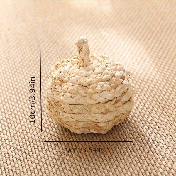 Goodsright Decor 6 Pcs Twisted Straw Pumpkins: Festive Christmas Tree Ornaments, Thanksgiving Decor, Creative Gifts - No Electricity Required