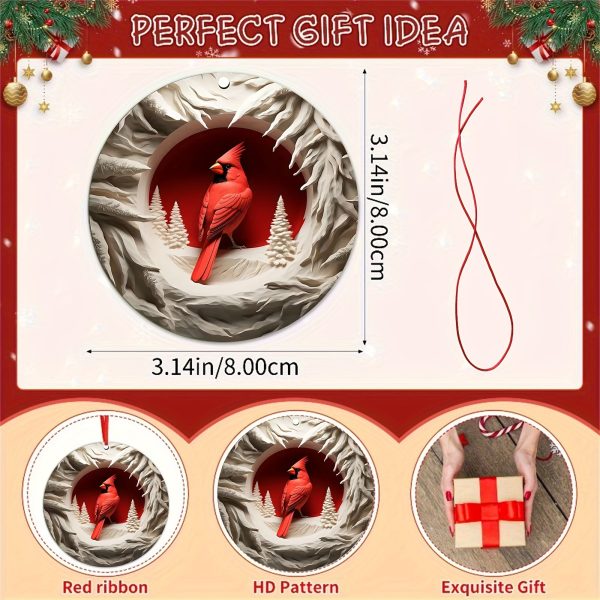 Goodsright Decor 1pc Exquisite Cardinal Christmas Ornament - Hanging Memorial Gift, Plastic Cardinal Bird Figurine for Christmas Tree Decorations, Xmas DIY Crafts, Universal Holiday Decor