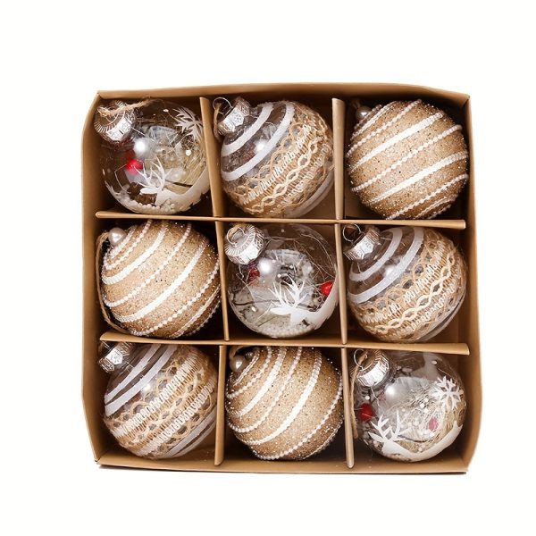 Goodsright Decor 9pcs 3.15inch Christmas Ball Pendant, Pendant, Pendant Decor Ornament, Scene Decor, Room Decor, Home Decor, Window Decor Pendant, Holiday Party Decor